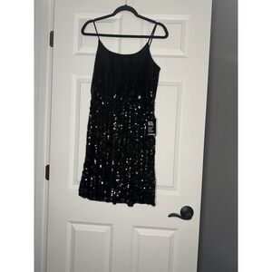 Express Sequin Embellished Sleeveless Mini Dress Black Bling Nwt Msrp 108